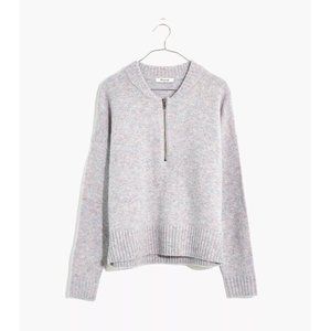 Madewell York Half-Zip Pullover Sweater – Heather Sky Gray XXS